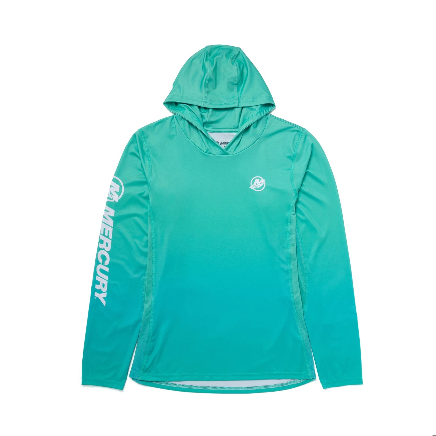 Hooded Performance women Shirt - Aqua Gradient