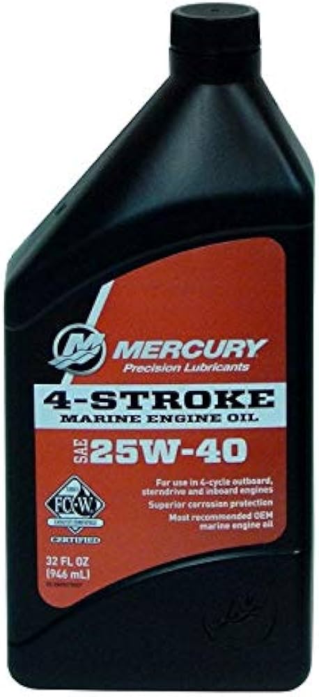 Mercury-Mercruiser 92-8M0078627 4 Stroke Marine Engine Oil 25W40, 1 Qt