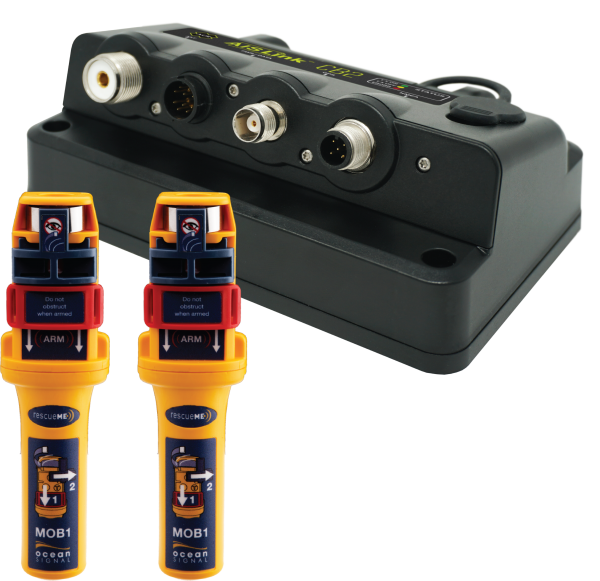 AISLink CB2 Class B+ AIS Bundle with Two Ocean Signal rescueMe MOB1 AIS with DSC Beacons