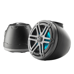 JL Audio M3 VeX™ Series 6.5" Enclosed Coaxial Speakers w/RGB LED Lighting & Gray Metallic Sports Grilles - M3-650VEX-Mb-S-Gm-i