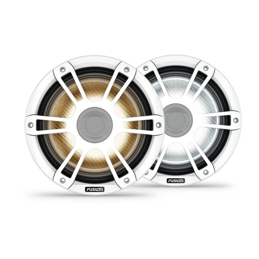 Fusion® Signature Series 3i Marine Coaxial Speakers 8.8" 330-watt CRGBW Coaxial Sports White Marine Speakers (Pair)