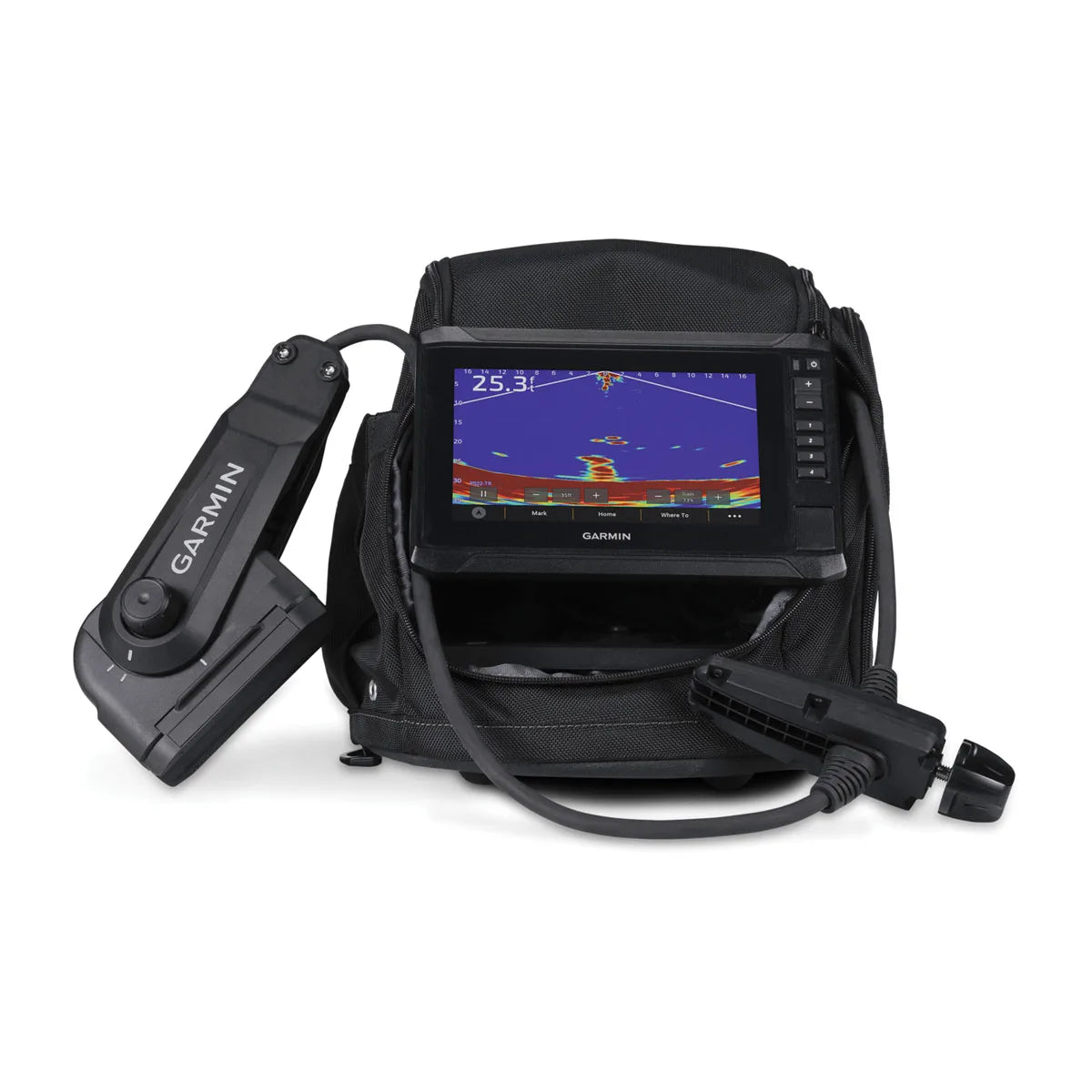 Panoptix™ PS22-IF Ice Fishing Bundle Includes ECHOMAP™ UHD2 73sv, Panoptix PS22-IF Transducer and Pole-free Transducer Rotation System