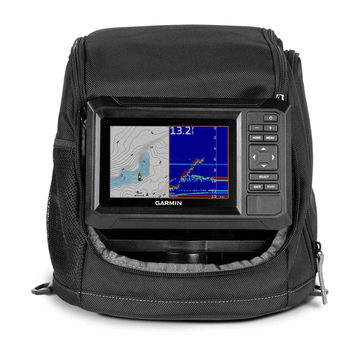 ECHOMAP™ UHD2 Keyed 5" Ice Fishing Bundle Includes ECHOMAP™ UHD2 53cv and Dual Beam-IF Transducer